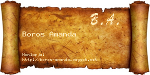 Boros Amanda névjegykártya