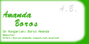 amanda boros business card